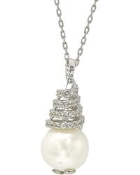 Suzy Levian - Silver 0.62 Ct. Tw. Sapphire & 10mm Pearl Necklace - Lyst