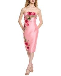 Badgley Mischka - Floral Cocktail Dress - Lyst