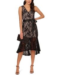 Adrianna Papell - Lace Midi Flounce Dress - Lyst