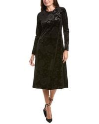 Johnny Was - Embossed Stretch Velvet Midi Dress - Lyst