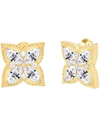 Gabi Rielle - Shining Moment 14k Over Silver Cz Clover Studs - Lyst