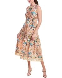 adrianna papell pink boucle combo midi dress Pink Adrianna Papell Boucle Combo Midi Dress