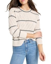 NIC+ZOE - Pointelle Stripe Sweater - Lyst
