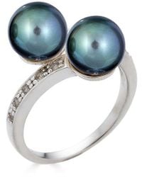 Belpearl - Silver 8mm Pearl Cz Ring - Lyst