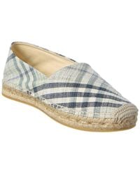 Burberry - Check Linen Espadrille - Lyst