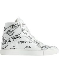 Zadig & Voltaire - High Flash Smooth Leather Sneaker - Lyst
