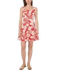 Vince Camuto - Linen-blend Sleeveless Floral A-line Dress - Lyst