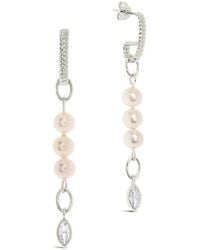 Sterling Forever - Cz Ivanna Charm Dangle Earrings - Lyst