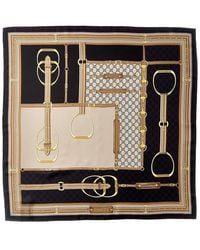 Gucci - Horsebit & Gg Print Silk Scarf - Lyst
