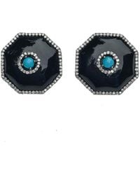 Arthur Marder Fine Jewelry - Silver 1.00 Ct. Tw. Diamond & Gemstone Earrings - Lyst