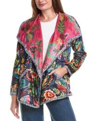 Johnny Was - Joan Wrap Binded Reversible Sherpa Jacket - Lyst