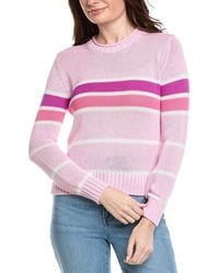 Hannah Rose - Tessa Colorful Stripe Cashmere-Blend Sweater - Lyst