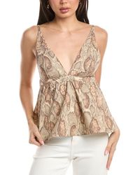 AFRM - Declan Deep V-Neckline Peplum Top - Lyst