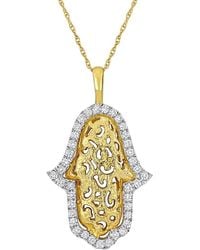 Rina Limor - 14k 0.39 Ct. Tw. Diamond Hamsa Pendant Necklace - Lyst