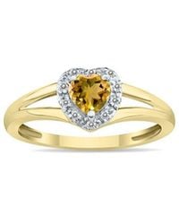 Gem Spark - 14K 0.51 Ct. Tw. Diamond & Citrine Ring - Lyst