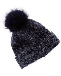Amicale Cashmere - Marl Ladderstitch Cuffed Cashmere Hat - Lyst