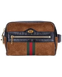 Gucci - Brown Suede Leather Web Ophidia Belt Bag (authentic Pre-loved) - Lyst