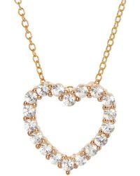 Savvy Cie - 18k Rose Gold Vermeil Sapphire Heart Necklace - Lyst