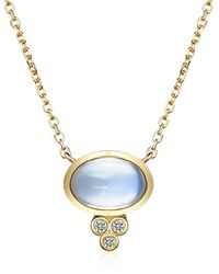 Kai Fine Jewelry - 14K 0.94 Ct. Tw. Diamond & Moonstone Necklace - Lyst
