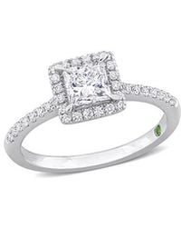 Lab Grown Diamonds - 14K 1.01 Ct. Tw. Lab Grown Diamond & Tsavorite Ring - Lyst