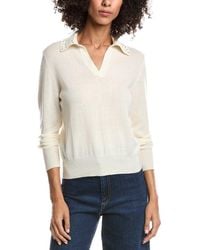 Forte - Wool & Cashmere-Blend Crystal Polo Sweater - Lyst