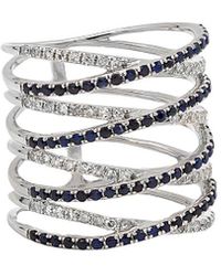 Diana M. Jewels - Fine Jewelry 14k 1.25 Ct. Tw. Diamond & Blue Sapphire Ring - Lyst