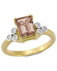 Reiss - 14K 1.09 Ct. Tw. Diamond & Smokey Topaz Cocktail Ring - Lyst