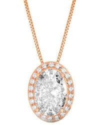 Amairah - 14K Rose 5.00 Ct. Tw. Lab-Grown Diamond Pendant Necklace - Lyst