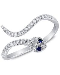 Sabrina Designs - 14k 0.23 Ct. Tw. Diamond & Sapphire Snake Ring - Lyst