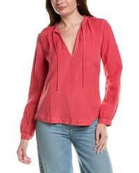 Bella Dahl - Shirred Linen-Blend Pullover - Lyst