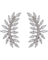Eye Candy LA - Luxe Collection Cz Leaf Earrings - Lyst