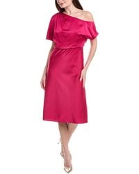 Aidan Mattox - Crepe Back Satin Midi Dress - Lyst