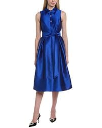 Teri Jon - Sleeveless Silk-Blend Midi Dress - Lyst