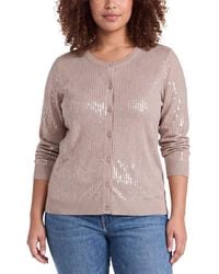Anne Klein - Plus Sequin Cardigan - Lyst