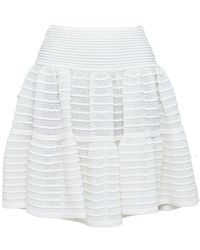 Alaïa - Alaïa Tiered Horizontal Knit Flared Skirt, Size Fr (Authentic Pre-Loved) - Lyst
