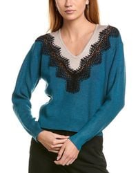 Laundry by Shelli Segal - Lace Trim Sweater - Lyst
