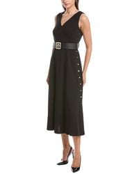 Anne Klein - Side Button Down Midi Dress - Lyst