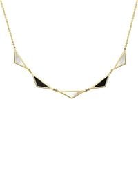 Italian Gold - 14K Gemstone 5 Station Triangle Necklace - Lyst