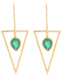 Saachi - 18k Plated Green Onyx Drop Earrings - Lyst