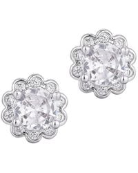Adornia - Cz Floral Halo Stud Earrings - Lyst