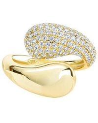 Sterling Forever - 14K Cz Cecilia Open Ring - Lyst