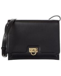 Ferragamo - Trifolio Leather Shoulder Bag - Lyst