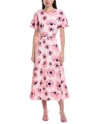 Marimekko - Helea Tumma Linen-Blend Midi Dress - Lyst