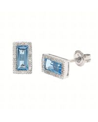 Gemstones - 1.33 Ct. Tw. Diamond & Topaz 14K Earrings - Lyst