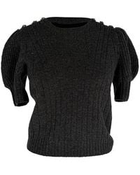 McQueen - Puff Sleeve Knitted Blouse, Size Int (Authentic Pre-Loved) - Lyst
