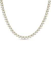 Diana M. Jewels - Diana M. 14K 25.00 Ct. Tw. Lab-Grown Diamond Three-Prong Tennis Necklace - Lyst