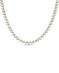 Diana M. Jewels - Diana M. 14K 25.00 Ct. Tw. Lab-Grown Diamond Three-Prong Tennis Necklace - Lyst