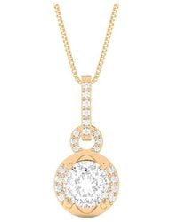 Amairah - 14K Rose 3.00 Ct. Tw. Lab-Grown Diamond Pendant Necklace - Lyst