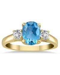 Gem Spark - 14K 1.98 Ct. Tw. Diamond & Topaz Ring - Lyst