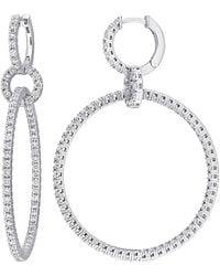 Rina Limor - 14k 2.69 Ct. Tw. Diamond Dangle Clip-on Hoops - Lyst